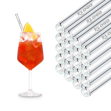 Charger l'image dans la galerie, HALM Glasstrohhalme Gravur Logo Brand 50 Stück 20 cm Restaurant Hotel Bar cafe