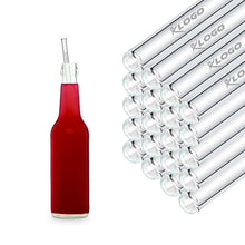 Charger l'image dans la galerie, HALM Glasstrohhalme Logo gravur Gastronomie 27 cm lang Kukki Cocktail flaschen limo wasser