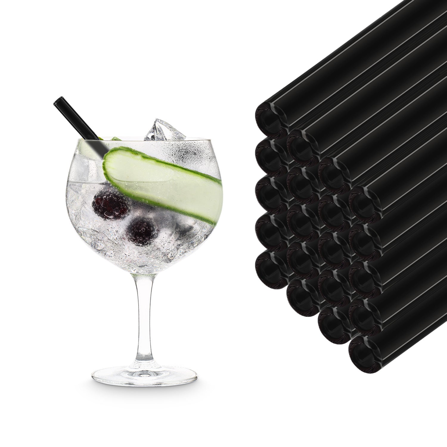 Schwarze Gastronomie Glasstrohhalme 15 cm kurz Strohhalm aus Glas – HALM