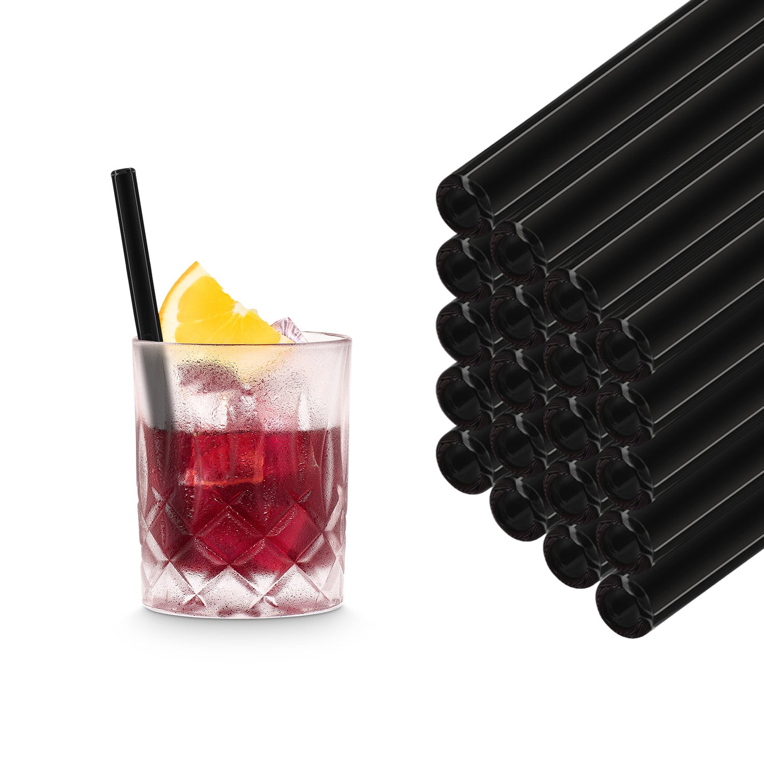 Schwarze Gastronomie Glasstrohhalme 15 cm kurz Strohhalm aus Glas – HALM