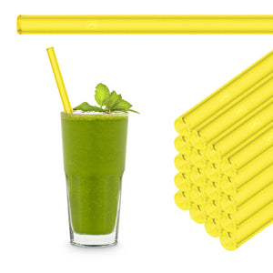 Gelbe Glasstrohhalme für die Gastronomie - 20 cm