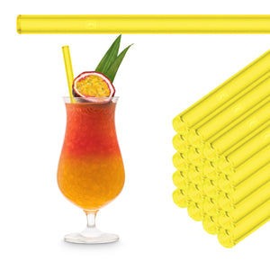 Gelbe Glasstrohhalme für die Gastronomie - 20 cm