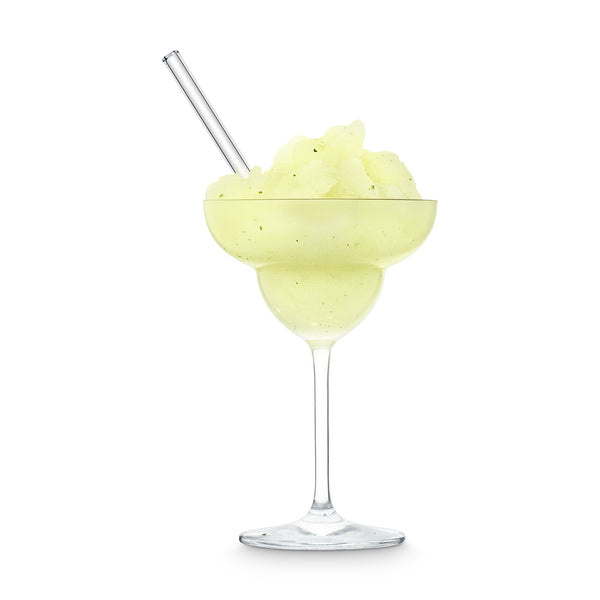 Frozen Lime Margarita in a margarita glass with a 15 cm HALM glass straw